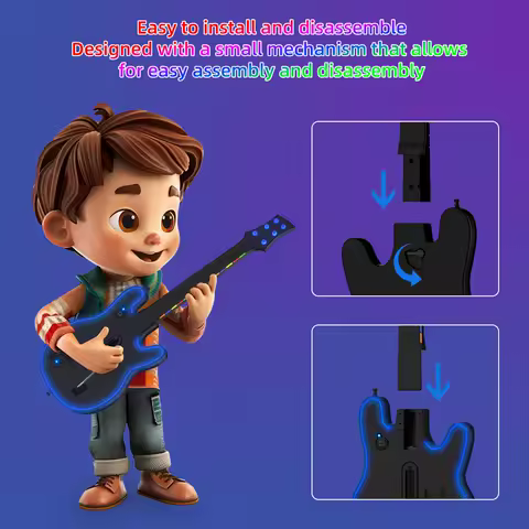 Wireless Guitar Controller 2.4G Wireless Gaming Controller with Strap &amp; Wireless Dongle Guitar Handle for PS4 PS3 PC Guitar Hero