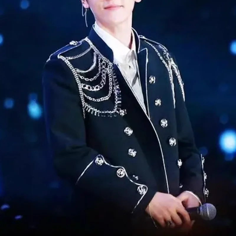 

Костюм для выступлений певца, костюм для выступлений айдола, костюм для выступлений продюсера, сценический костюм, костюм для мужской группы, панк-пальто