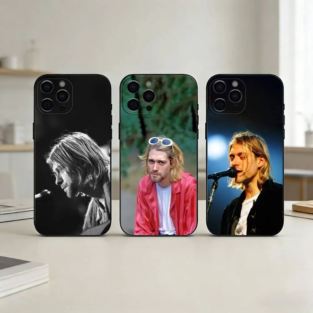 

K-kurt cobain Phone Case Silicone black Soft For IPhone 17,16,15,14,13,12,11,SE,Plus Pro Max