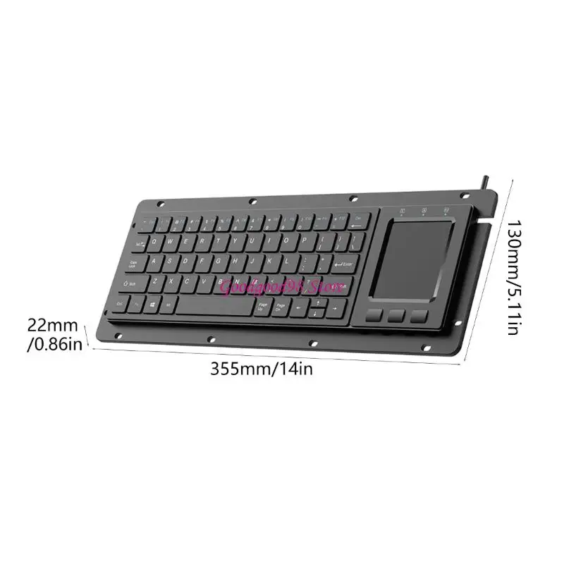 Multiple Compatible 64Key Waterproof Keyboards Integrated Touchpads for Automation Systems in Industrial Setting 