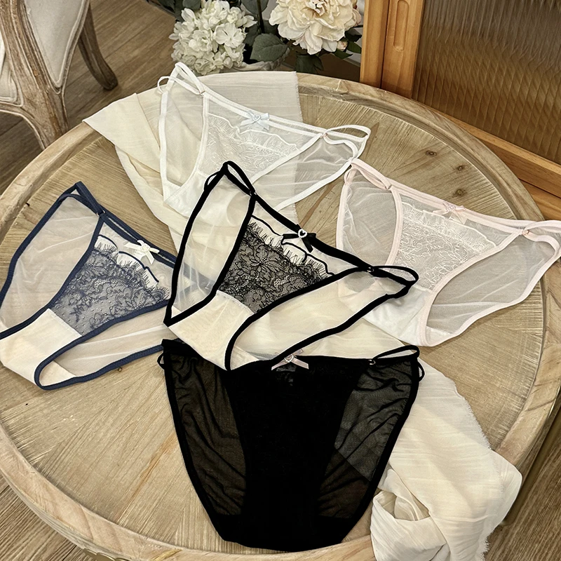 Мягкие женские сетчатые бесшовные трусики для женщин, женские стринги, сексуальное нижнее белье, нежное кружевное нижнее белье, трусы, женское нижнее белье