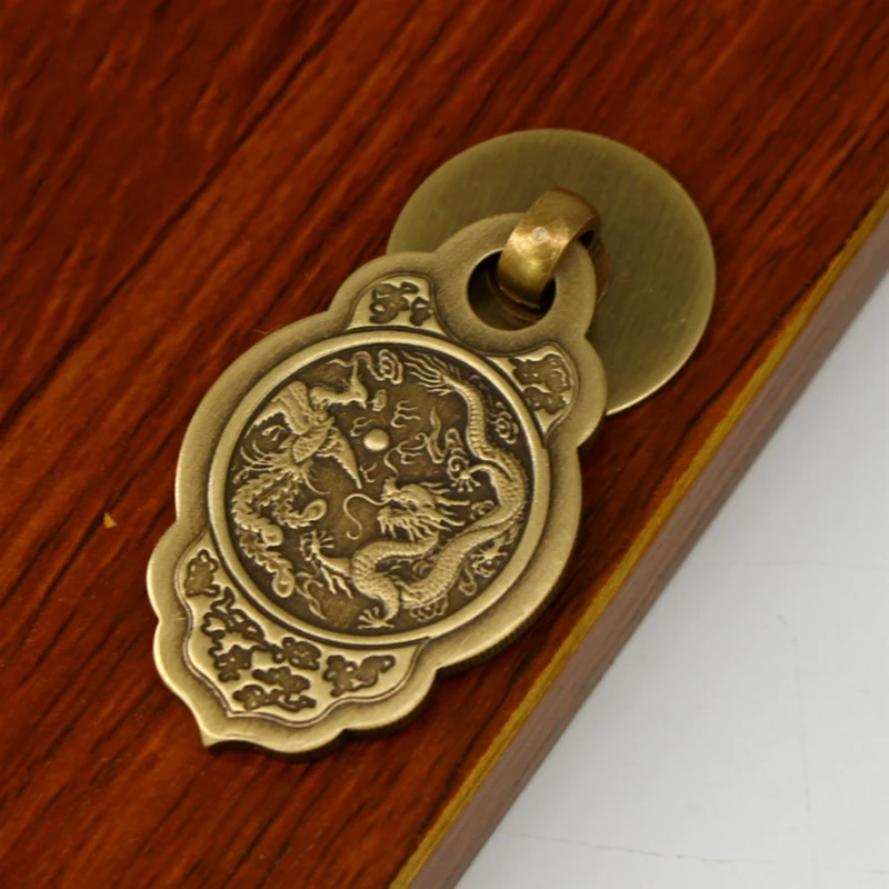 1x Brass Drop Pendant Knobs Cabinet Door Wardrobe Drawer Single Hole Knob Handles Chinese Style Furniture Pulls