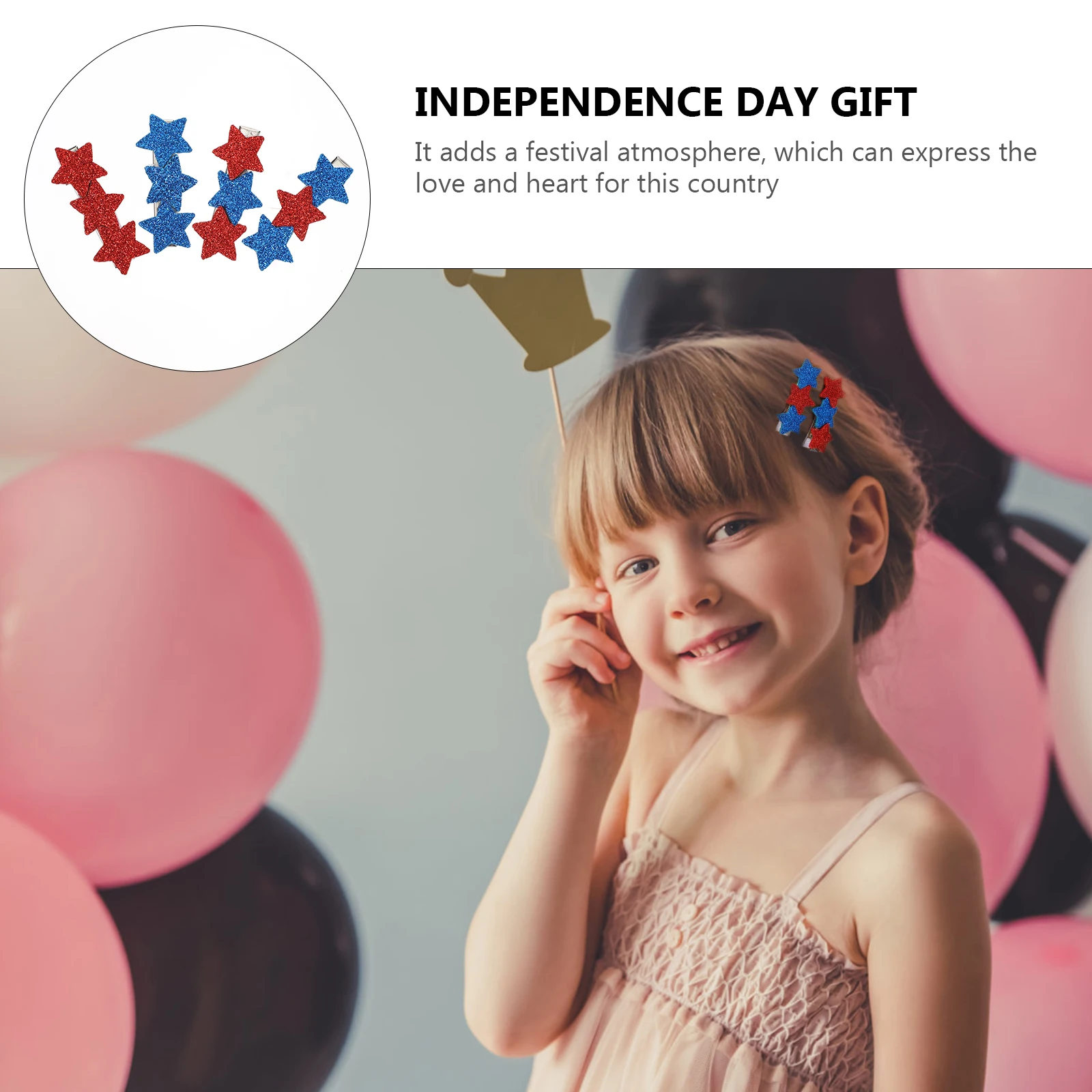 

8Pcs Star Hair Clips Children Hair Clamps Yellow Accessories Independence Day Headdress Kid Show Hairstyle Festival