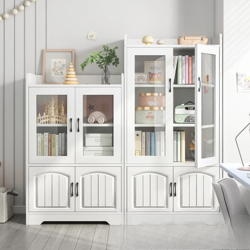 Estante de vidro à prova de poeira para armazenamento de piso de estudante simples sala de estar