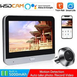 WSDCAM 4.3Inch LCD Video Peephole Doorbell Camera IR Night Vision Video Eye Door Bell Visual Doorbell Smart Home Outdoor Camera