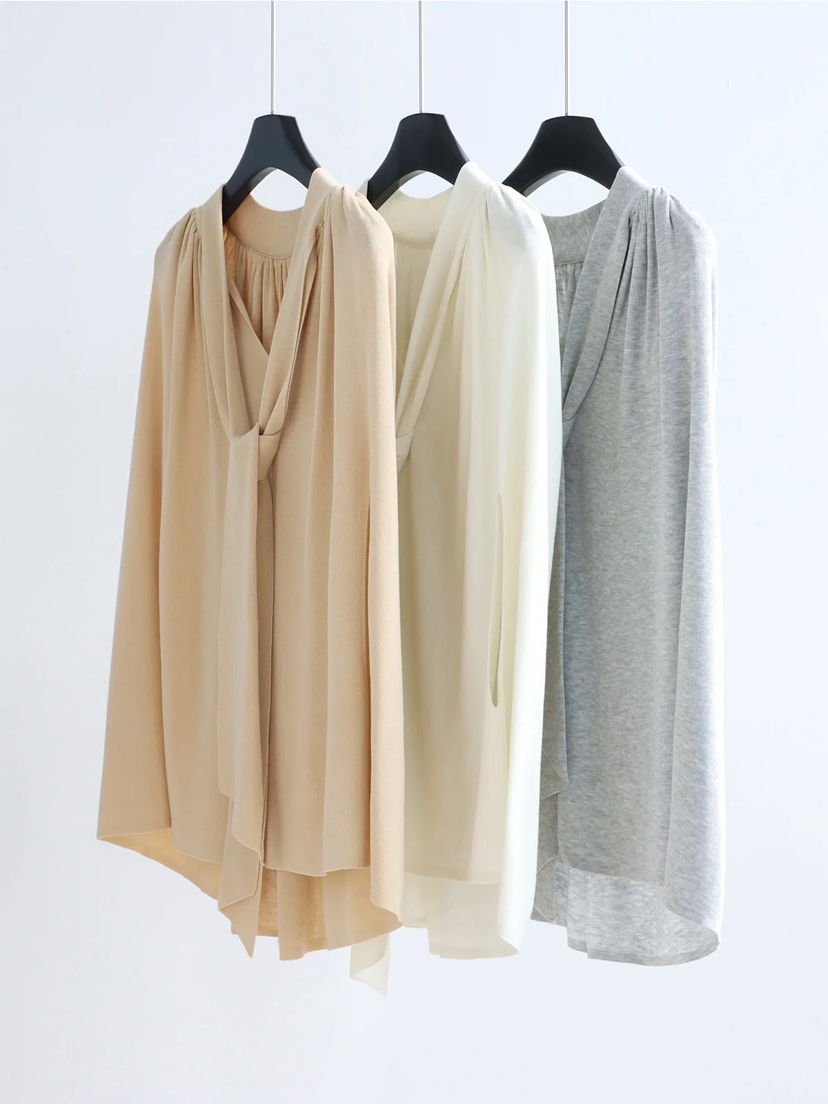 

Dave&di Fashionable Cape Style Sleeveless Knit Shirt For Spring And Summer Lyocell Ribbon Top Lazy French Vest Pullover For W