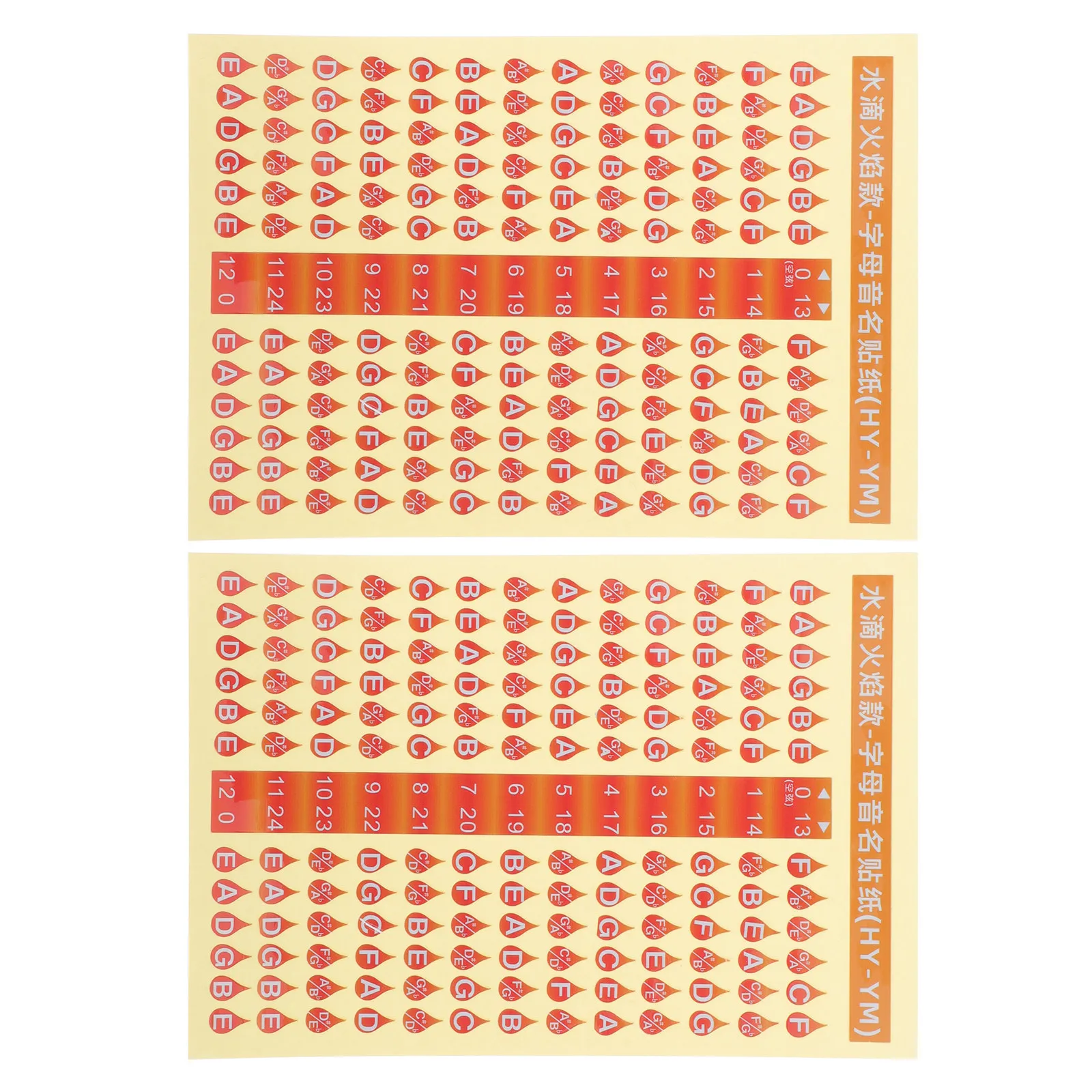 2Pcs Guitar Fretboard Accessories Durable Scale Stickers Simple Design Efficient Practice Tool Guitar Scale Stickers