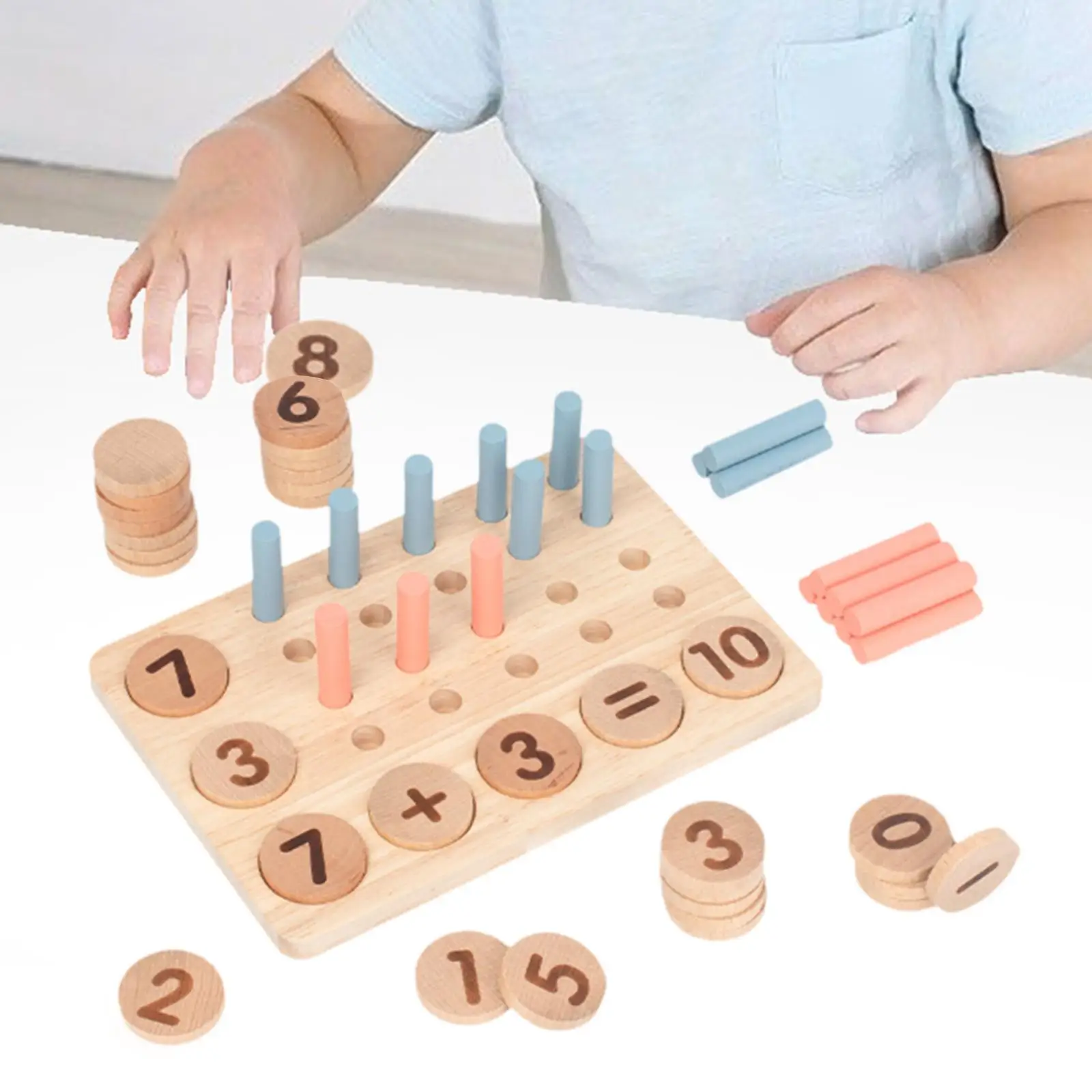 Wooden Shape Number Puzzle Preschool Game Math Numbers Early Education for Family Game Kids Boys and Girls Party Favors