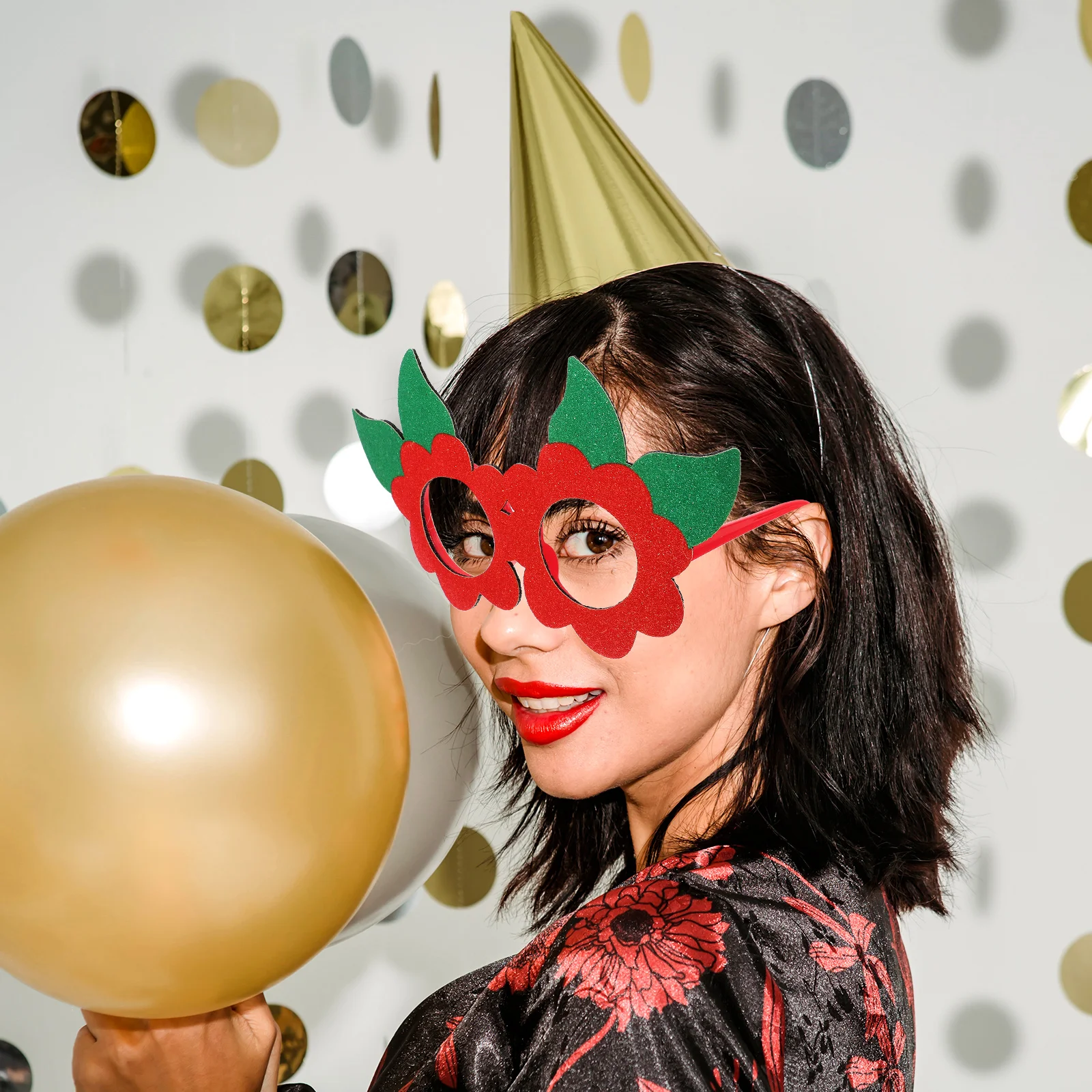 

Hawaiian Flower Glasses Frame Novelty Party Eyewear Tropical Luau Party Photo Prop Funny Hawaiian Accessories Glasses Frame