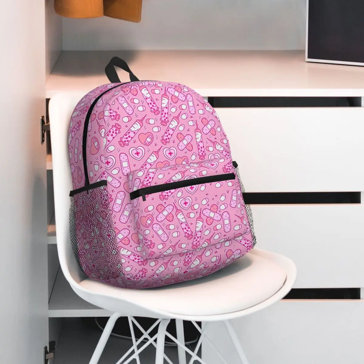 Medical Nurse Menhera On Bright Pink Backpack Daypack Large Capacity Kids BookBag School Bag Shoulder Bags for Men Women
