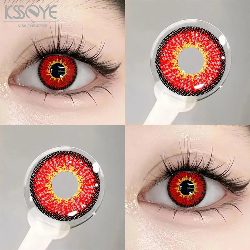 KSSEYE 1 пара красных цветных контактных линз для косплея, аниме глаза, косметические линзы для Хэллоуина, ежегодные линзы для Хэллоуина, быстрая доставка KSSEYE 1 пара красных цветных контактных линз для косплея, аниме глаза, косметические линзы для Хэллоуина, ежегодные линзы для Хэллоуина, быстрая доставка