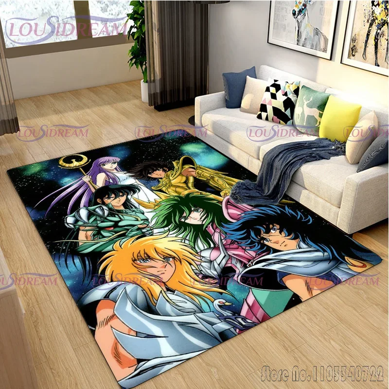 Anime Saint Seiya Pattern Rug Carpets 120x160cm Decor for Living Room Children's Bedroom Sofa Bathroom Kids Floor Mat