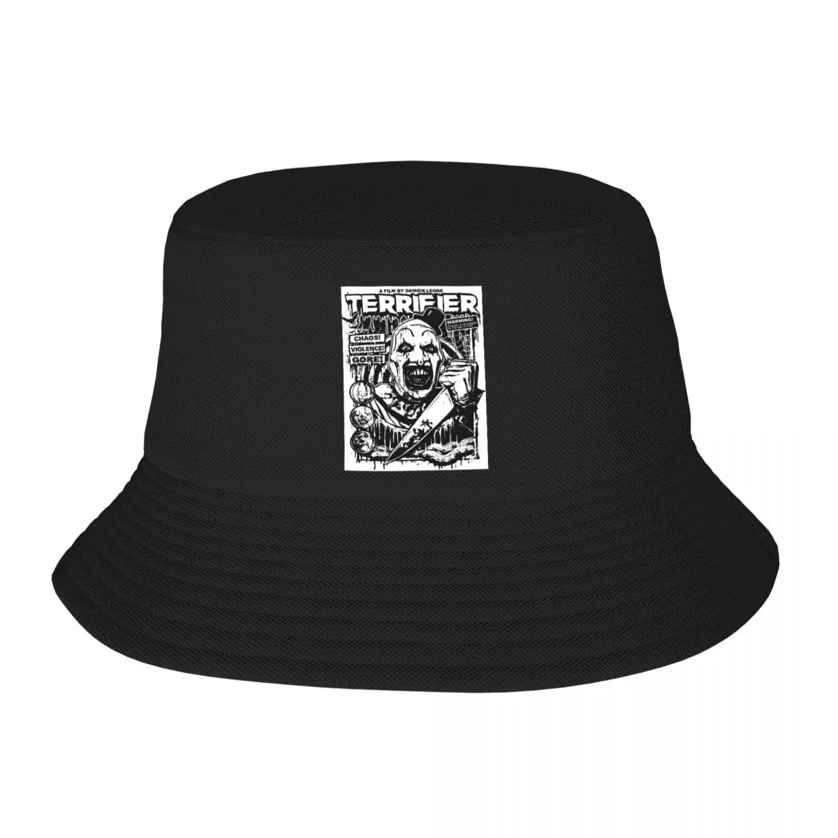 Custom Terrifier Bucket Hat Women Men Fashion Summer Outdoor Sun Horror Movie Halloween Clown Fisherman Cap