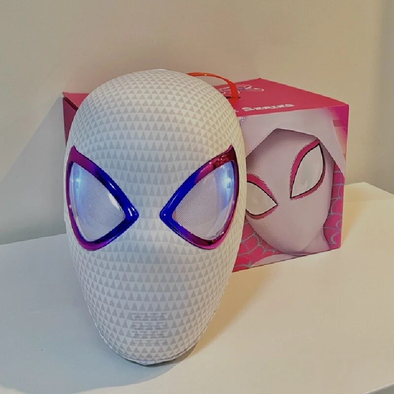 Anime Figures Gwen Spiderman: Across The Spider - Verse Electric Ring Remote Control Mask Toys Can Blink Light Cos Mask Gifts