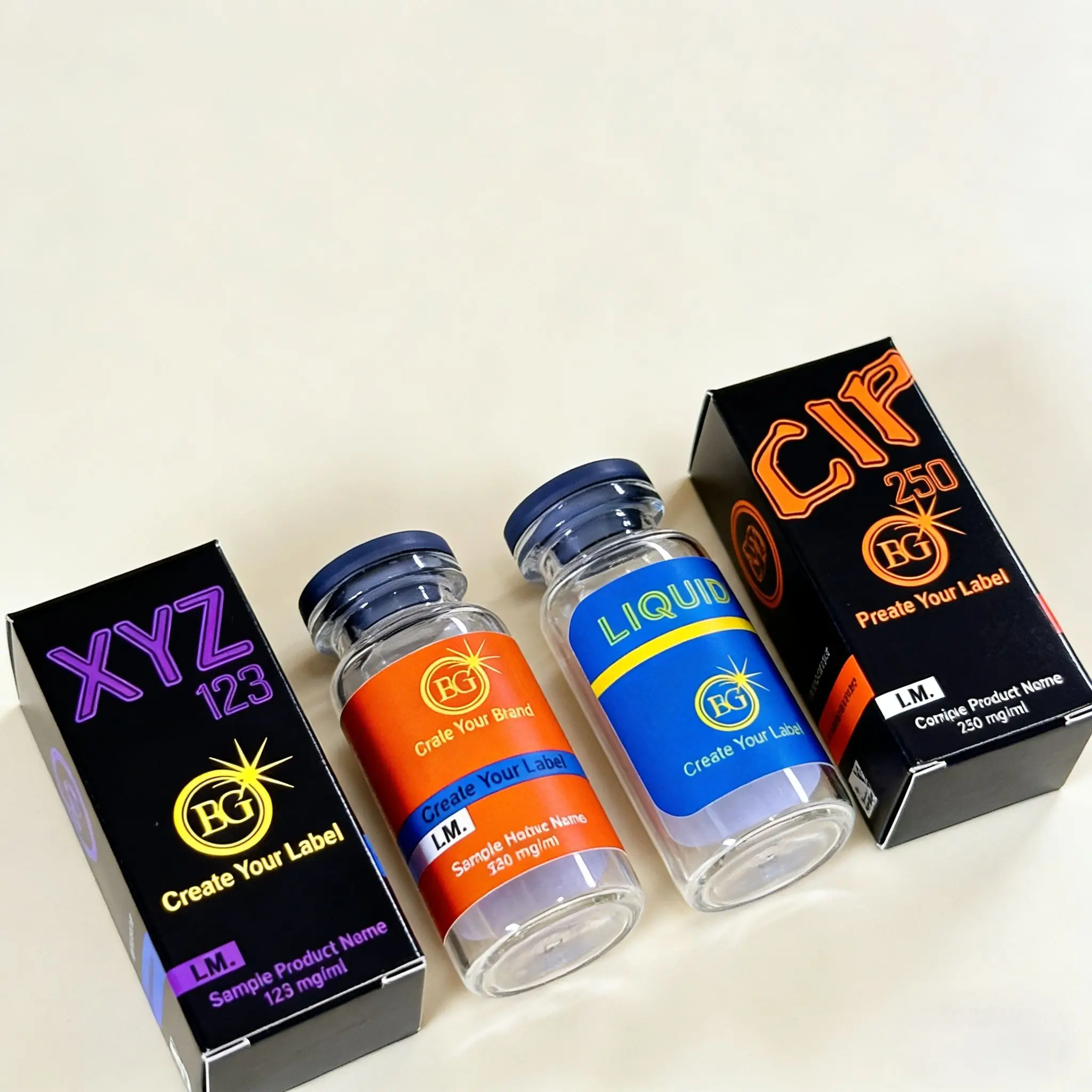 Custom Printed Textured Tamper Resistant Seals for 3ml-30ml Refill Bottles,Labels for Peptide Lab Medical Health Care Vials