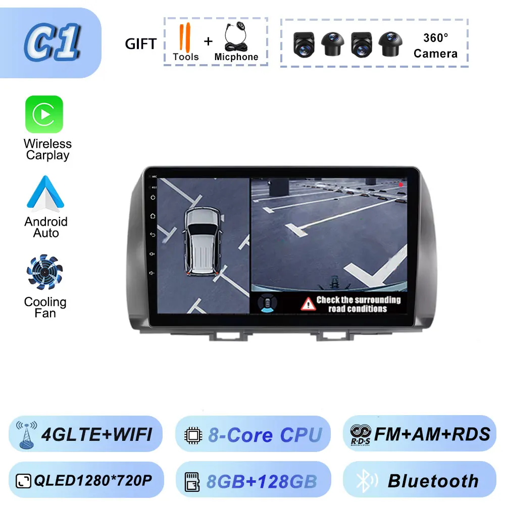 Android Auto voor Toyota BB 2 Daihatsu Materia 2005-2016 Autoradio Multimedia Video Bluetooth Speler GPS Navigatie CarPlay WiFi