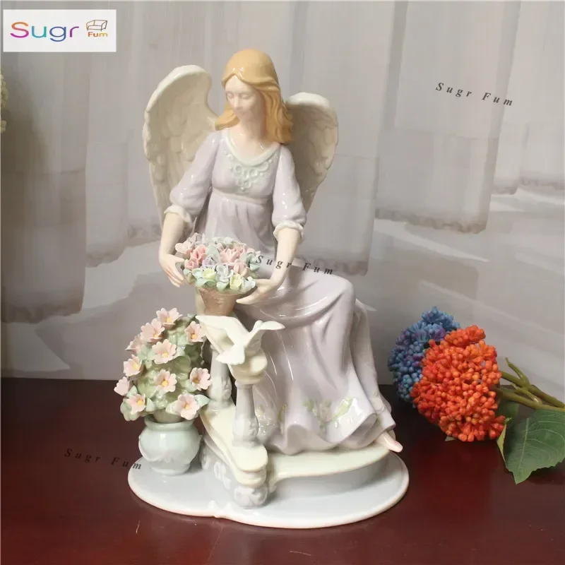 Productos de cola español elegante cerámica Ángel flor adornos de hadas exquisita colección de regalos de cumpleaños para el hogar