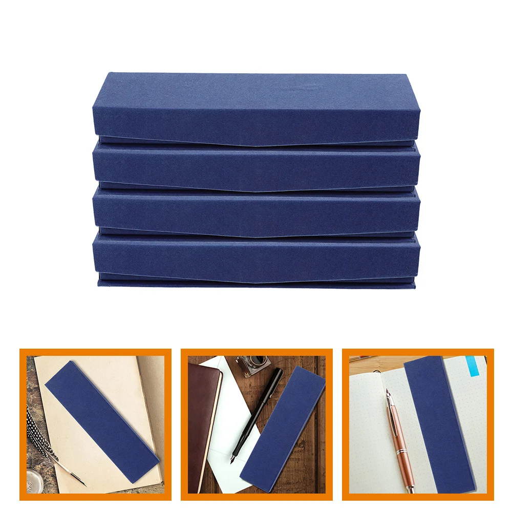 

4pcs Case Cloth Gift Box For Pens Single Display Holder Pen Organizer Case Practical Pen Container For Office School Festival