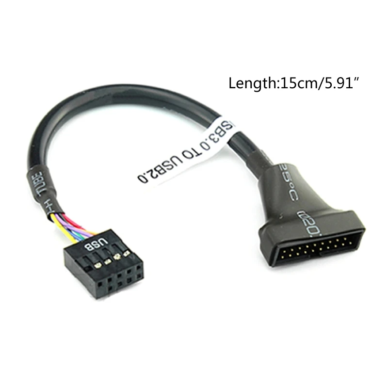 1-Pack USB 3.0 to USB 2.0 Adapter Cable Computer Cable Connectors Motherboard Cable 19Pin / 20Pin Female to 9Pin Male