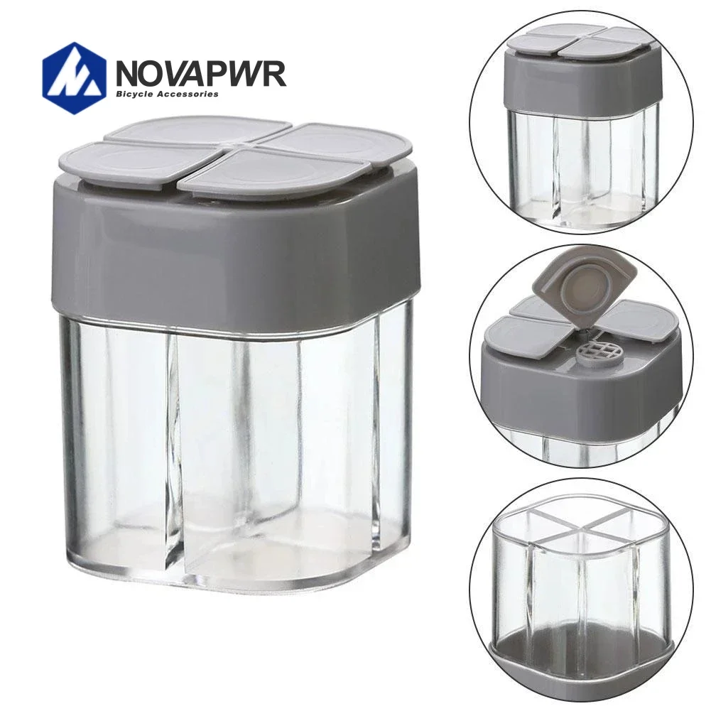 

4 in 1 Camping Seasoning Jar, Transparent Spice Dispenser for Outdoor Cooking & Barbecue