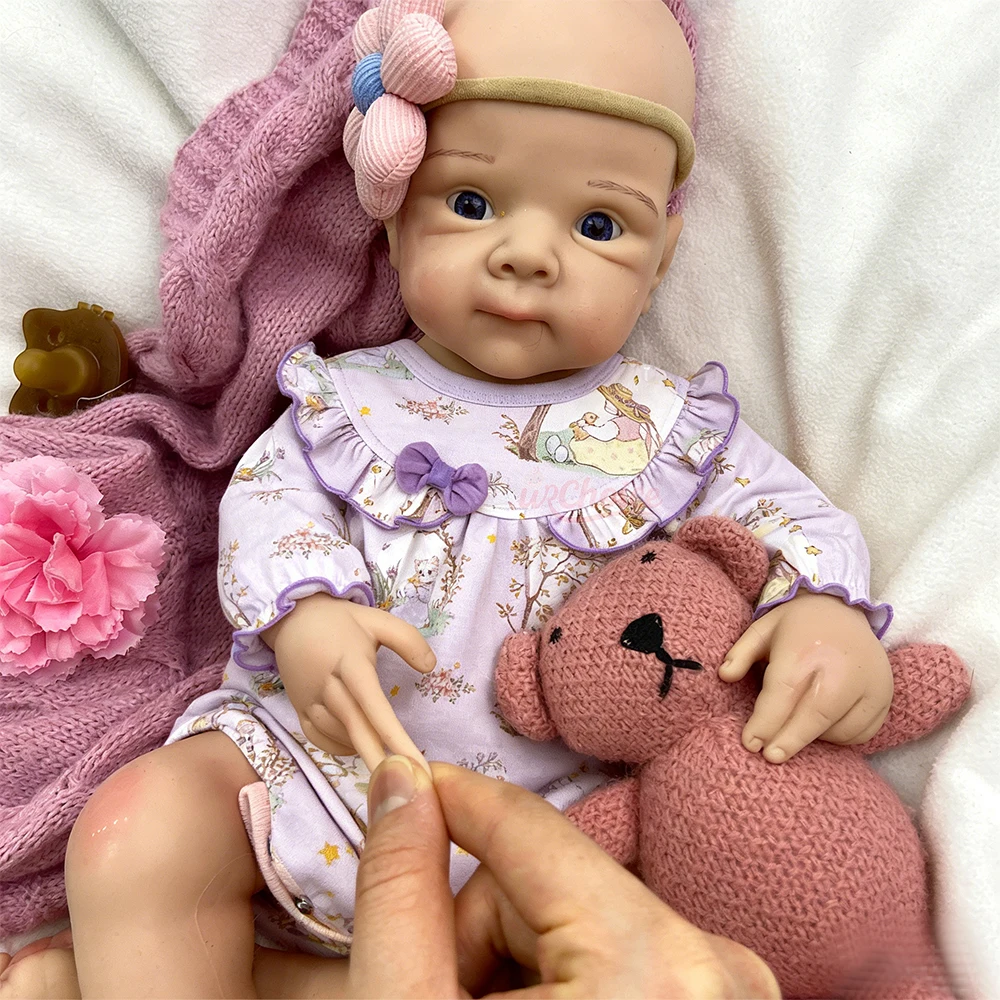50cm Can Open Mouth Bettie Flexible Limbs Lifelike Silicone Reborn Girl Exquisite Texture Details Doll for Movie Prop