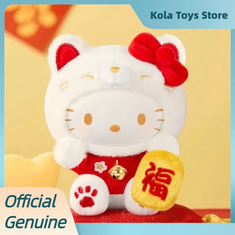 

Оригинальные виниловые игрушки-сюрпризы Sanrio Family Fortune Cat Series: милые подвески для сумок, коллекционные украшения, подарки