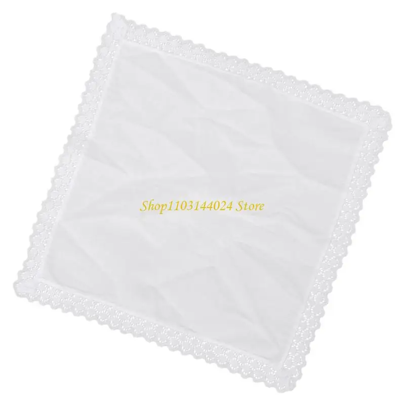 N5KE Pocket Handkerchief for Wedding Party Cotton Hankies for Dad Grandfather