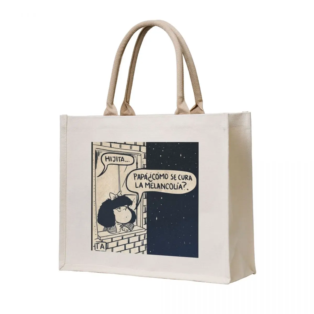 

Mafalda Quino Tribute Tote Bag Cloth bag Woman shopper bag ecological bags tote screen