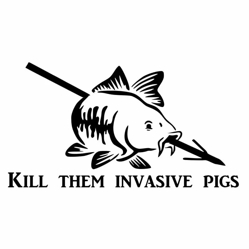 

Carp Arrow Animal Decals High Quality Car Window Decoration Personalized Pvc Waterproof Decals Black/white, 17cm*10cm