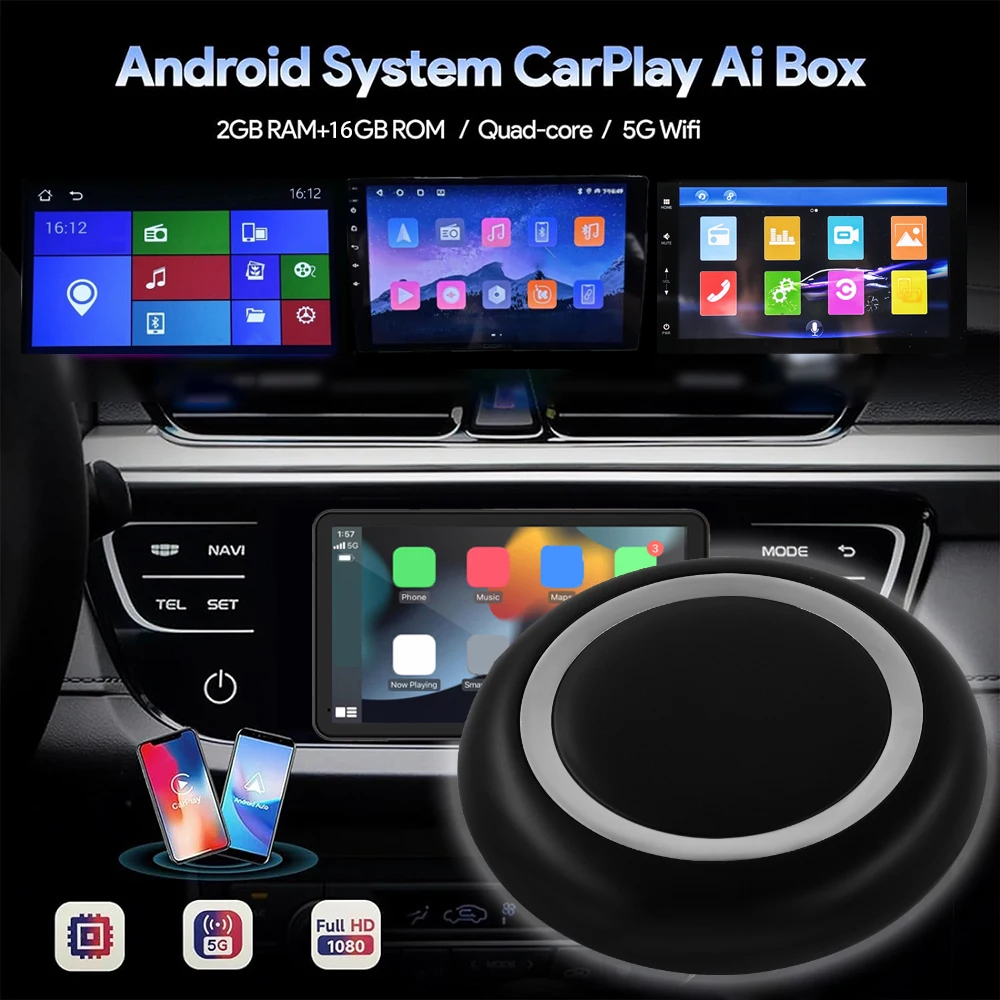 Trolink Android 13 CarPlay Ai Box 4 + 64G Беспроводная Android Auto Smart TV Box Автомобильные аксессуары для Benz Audi Kia Hyundai VW Toyota