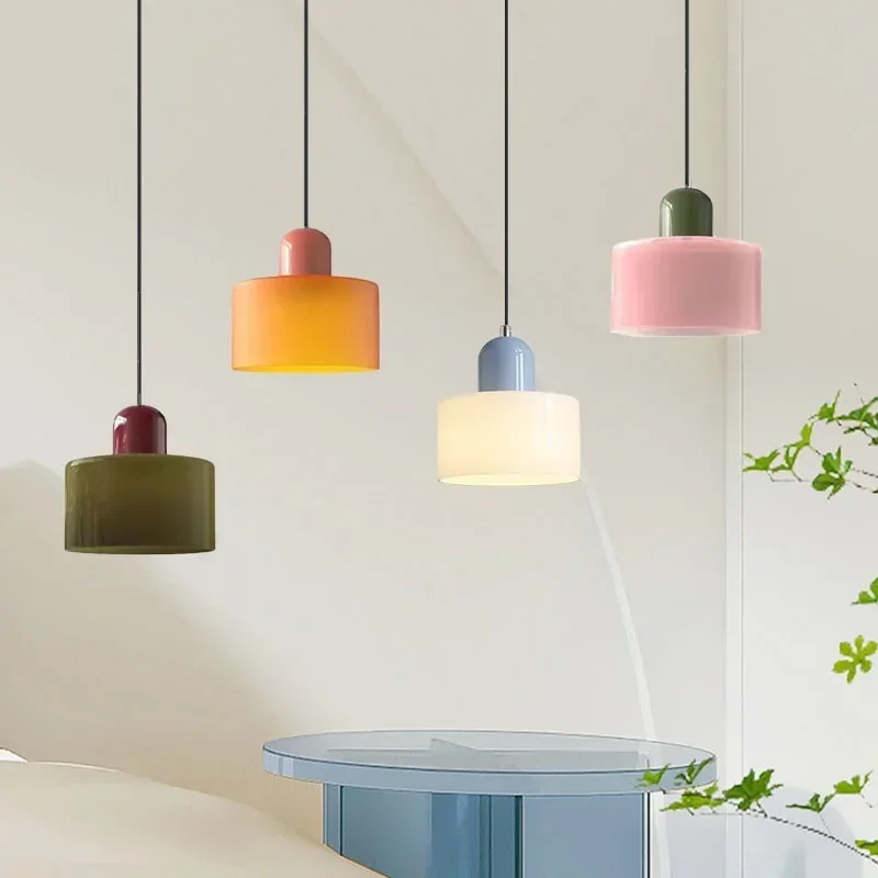 

Simple Long Line Small Chandelier Nordic Modern Glass Bedroom Bedside Restaurant Chandelier Lighting Atmosphere Lamp E27