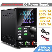 Variable 30V 10A  Adjustable Regulated Lab Power Supply 300V 200V 1A DC Switching Bench Source 4 Digital For Plating Charging