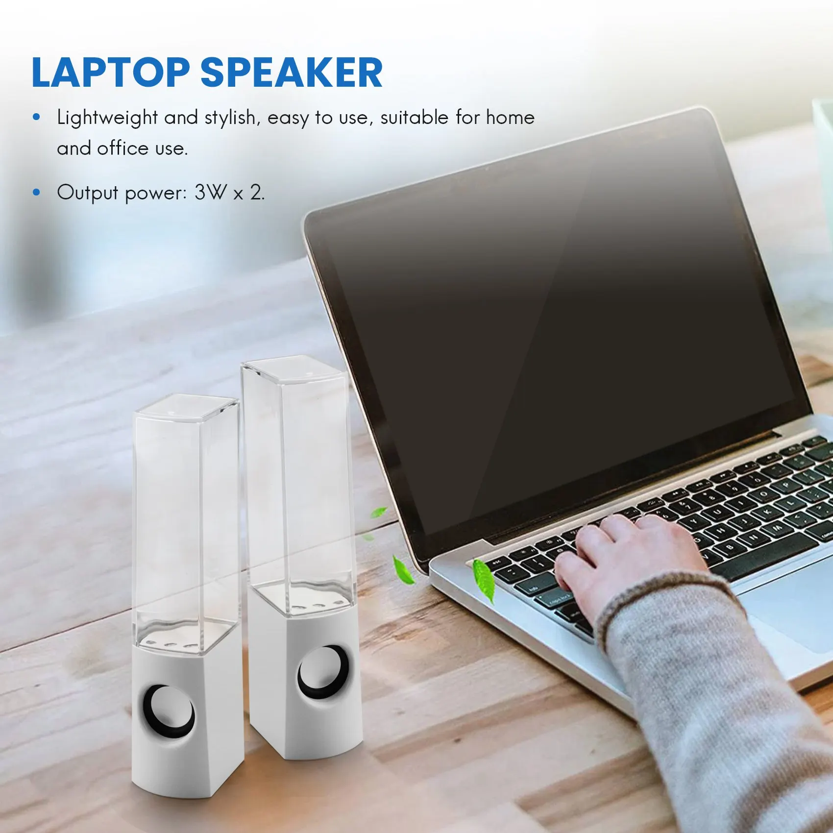 2PCS LED Light Speakers Dancing Water Music Fountain Light For PC Laptop For Phone Portable Desk Stereo Speaker Customer Favorit