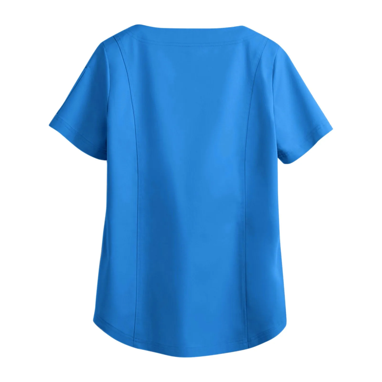 Solid Color Medical Uniform Women V-Neck Short Sleeve Blouse Spa Pet Scrubs Top Surgery Nursing Healthcare Workers Nurse Uniform