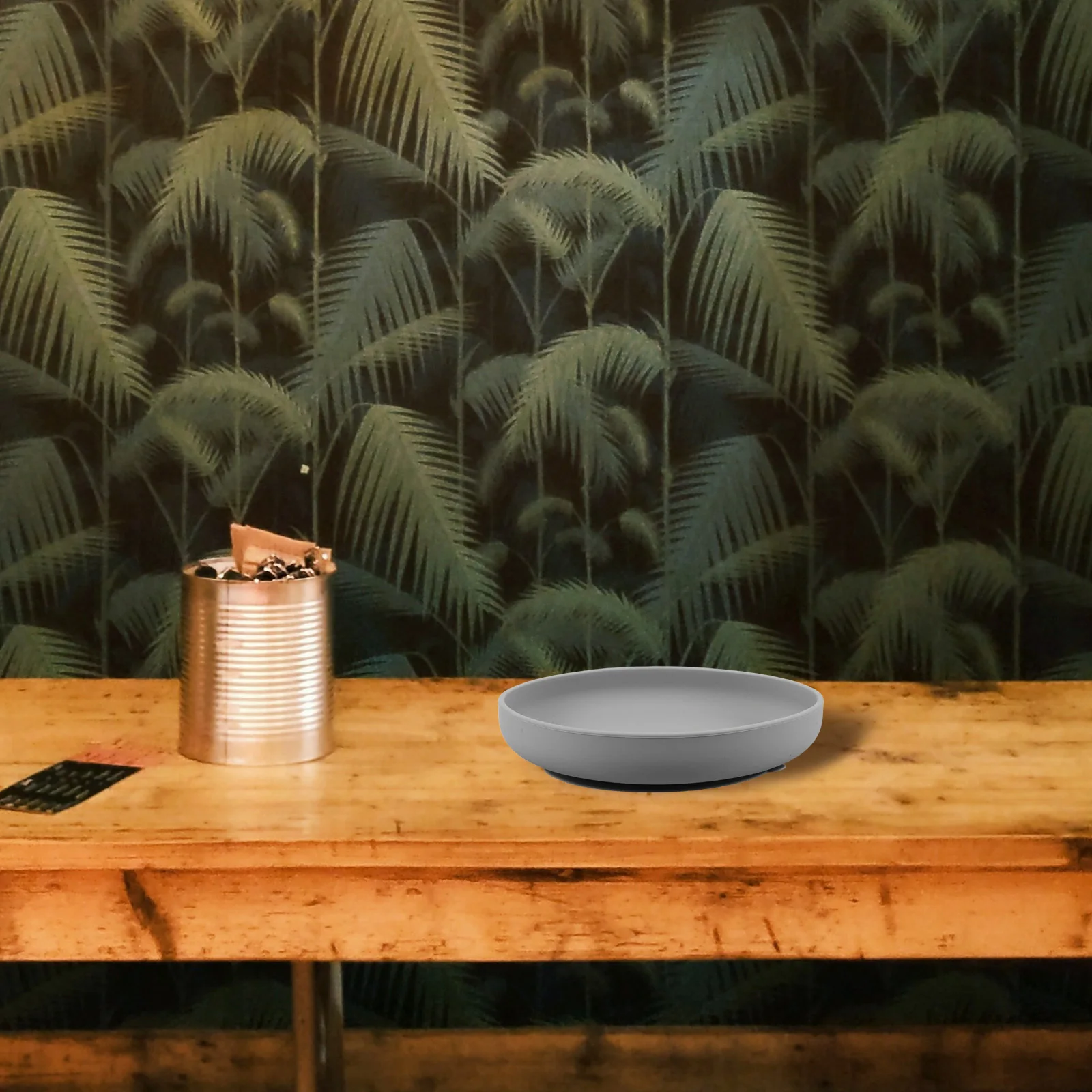 

Silicone Food Plate Deep Gray Anti-Spill Suction Cup Nonskid Tray for Elderly Patients Feeding Supplies Non-Tip Adaptive Plate