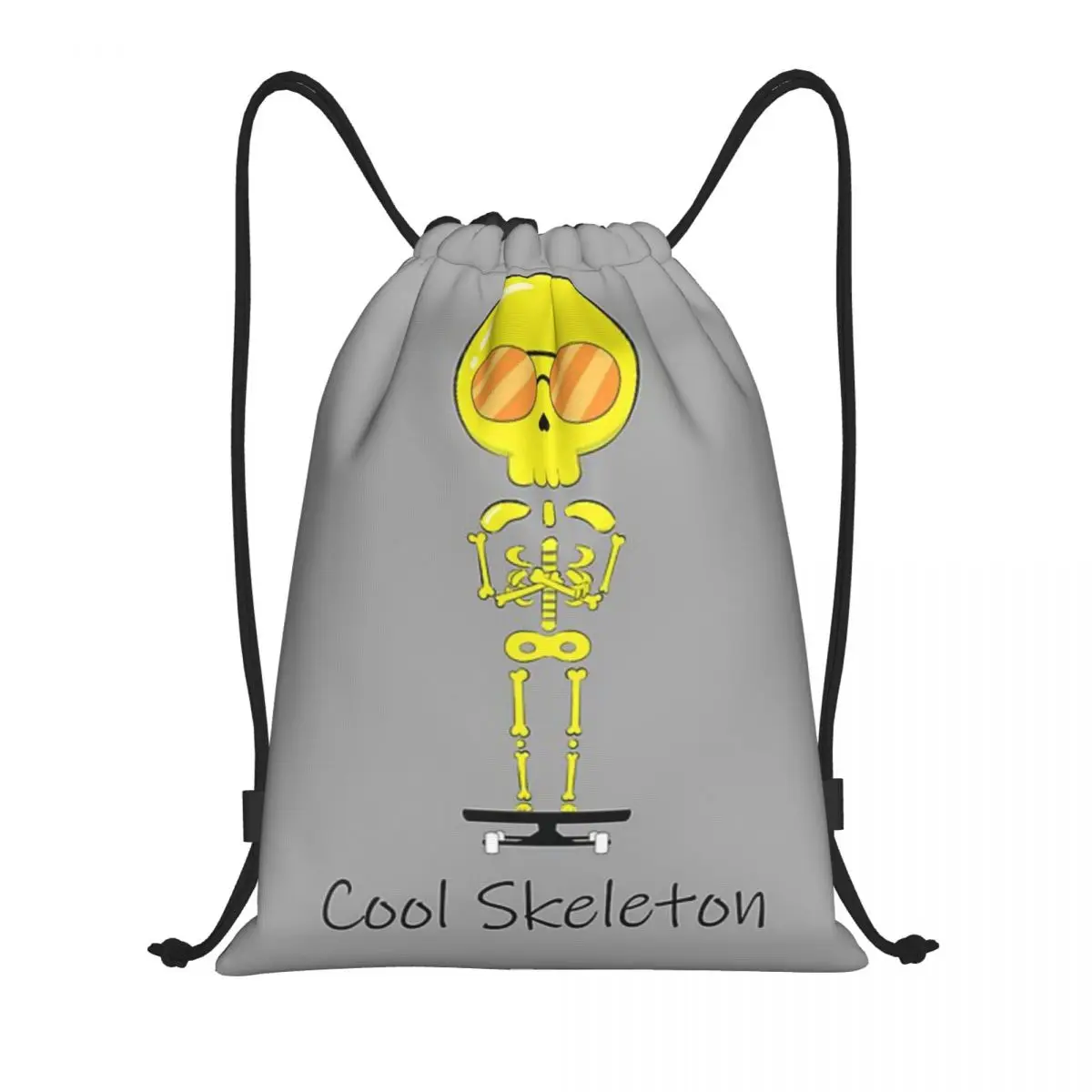 Custom Name Waterproof Outdoor Beach Swimming Sports Drawstring Backpack Cool Skeleton Organizer Gym Storage Bag