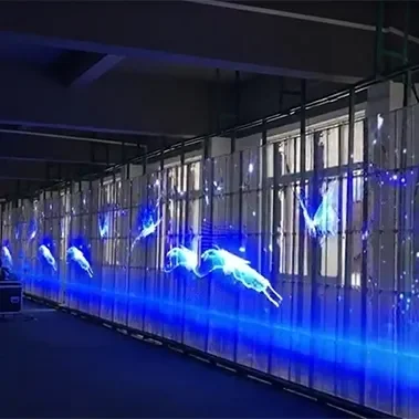 Custom Waterproof LED DisplayIndoor Retail Store Window Glass Wall Curtain Transparent Display