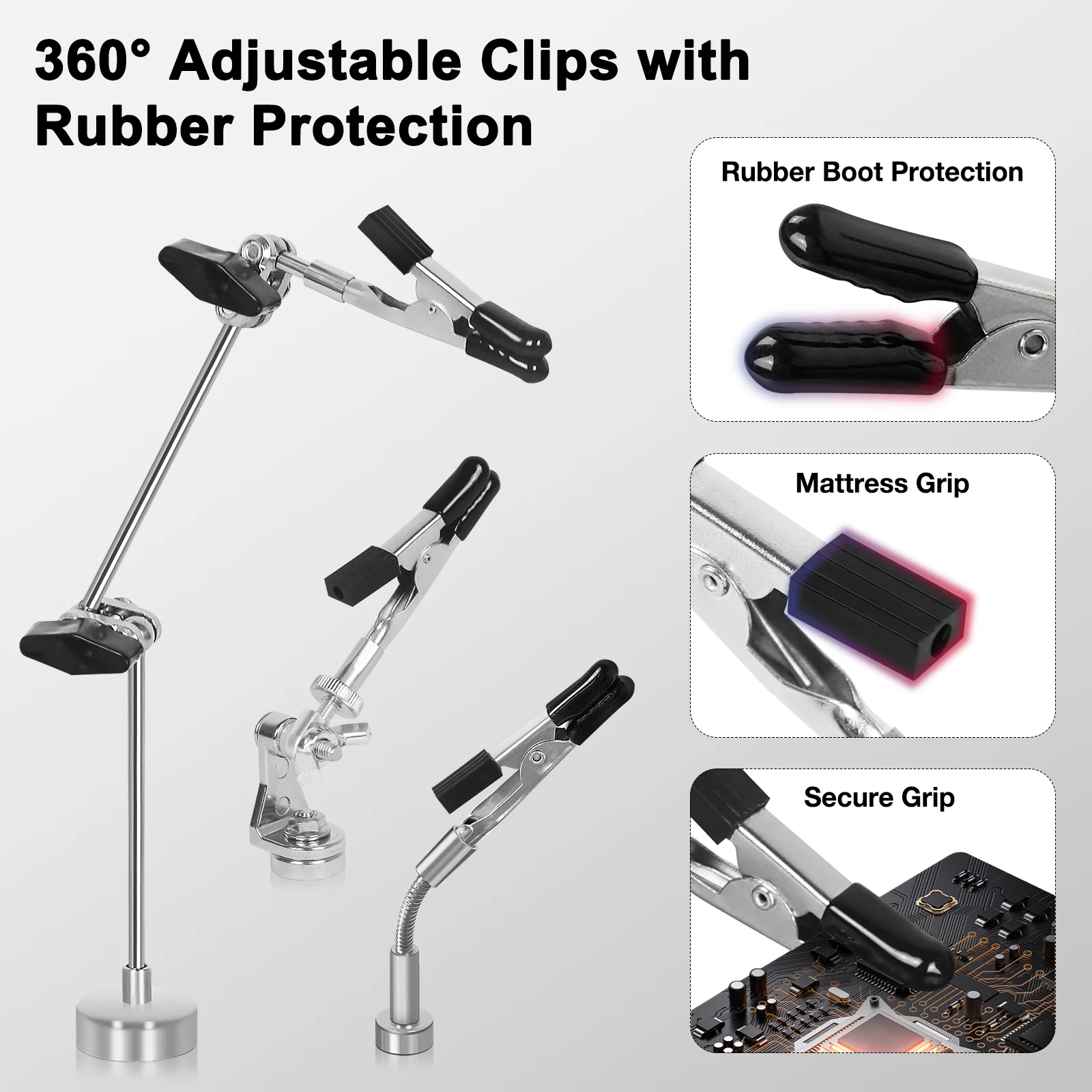 Herramienta de soldadura de manos de ayuda magnética con soporte de PCB de 6 brazos flexibles de Metal herramienta de tercera mano para reparación de electrónica