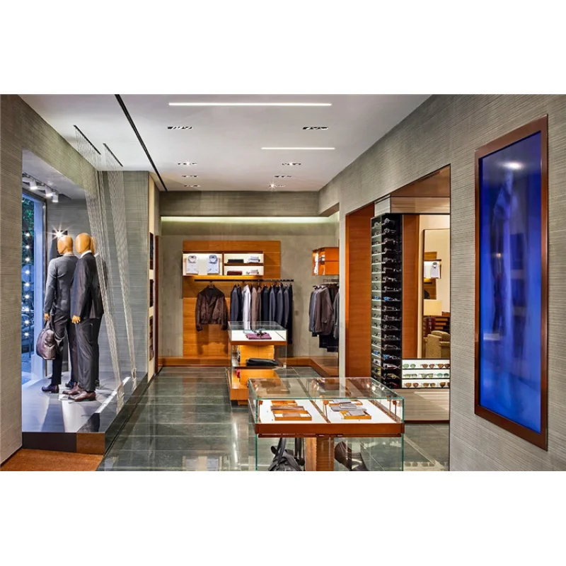 custom.Guangzhou Factory Directly Customized Men Shop Display High Garde Male Suit Shoe and Tie Store Wooden Suit Stand