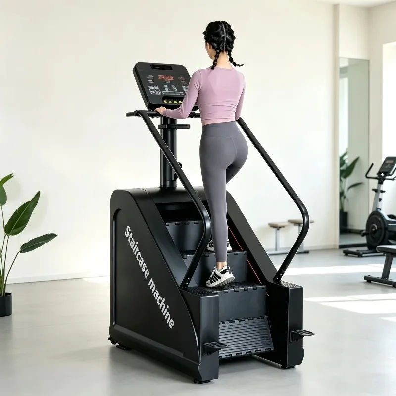 Commercial Electric Stair Master Climber with Steel Frame and Foldable Design for Gym Cardio Fitness-lofit Brand LED Display