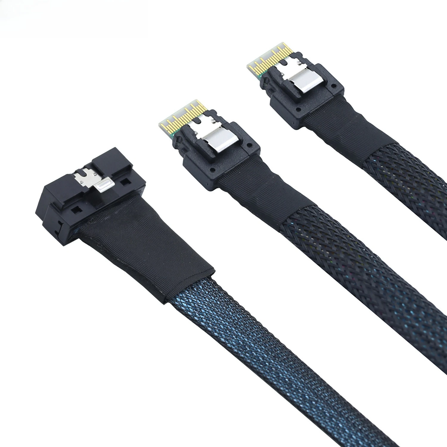 PCI-E Slim SAS LP منخفض المستوى SFF-8654 8I إلى 2 *SFF-8654 4I طول يسخر اختياري 0.5M 0.8M 1M