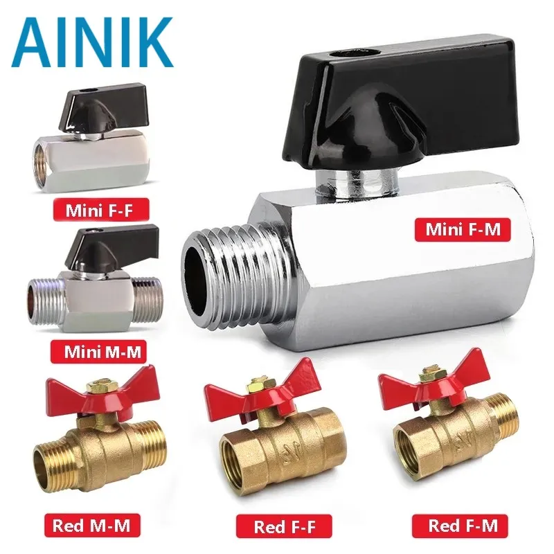 

Brass Ball Valve Air Compressor Water Gas Oil Shut Off Valve 1/8" 1/4" 3/8" 1/2" BSP Threaded Mini Male To Female