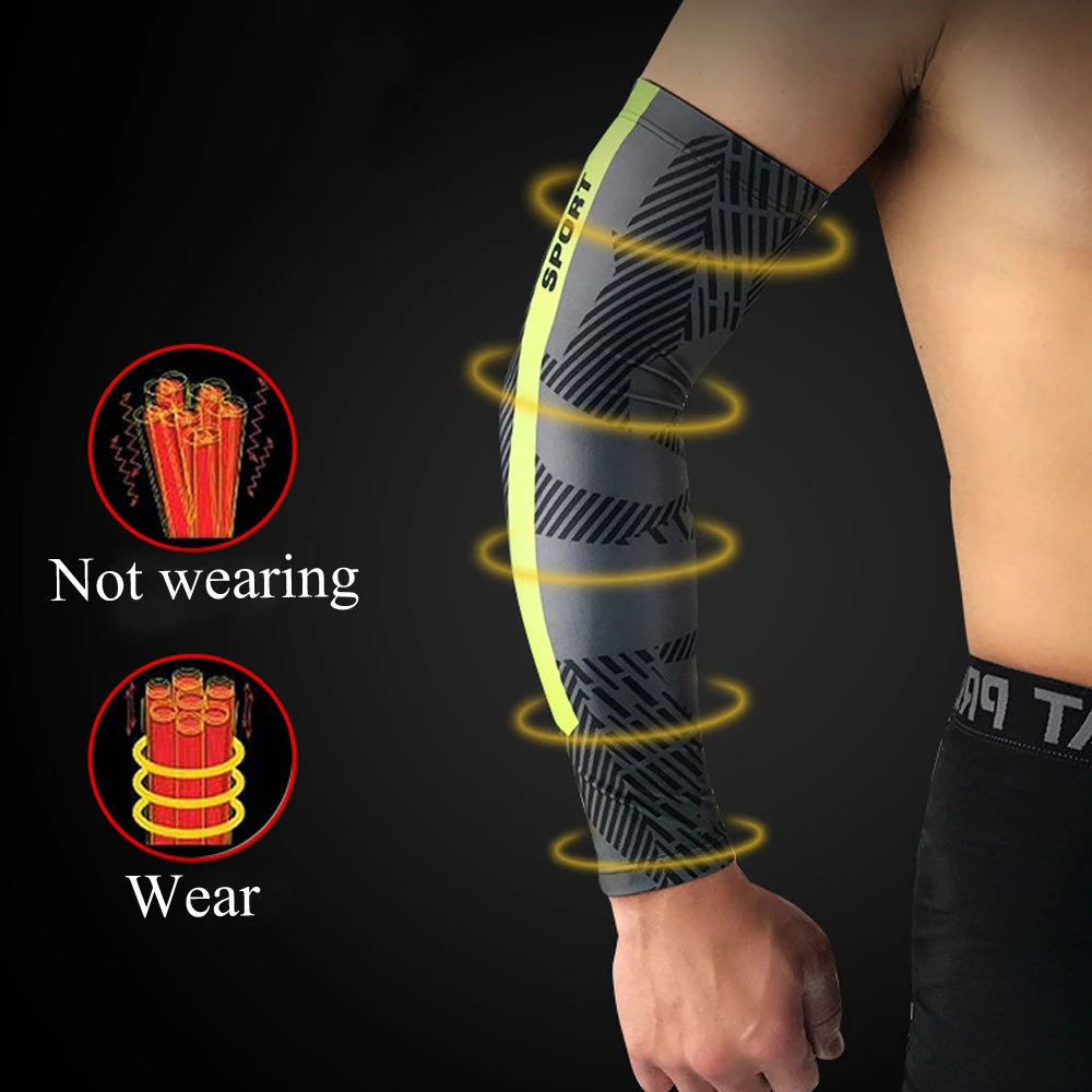 1Pcs Cooling Ice Silk Arm Sleeves - UV Sun Protection Arm GuardCompression Sleeves UPF 50+ for Women Men Youth Sports,Runing,Gym