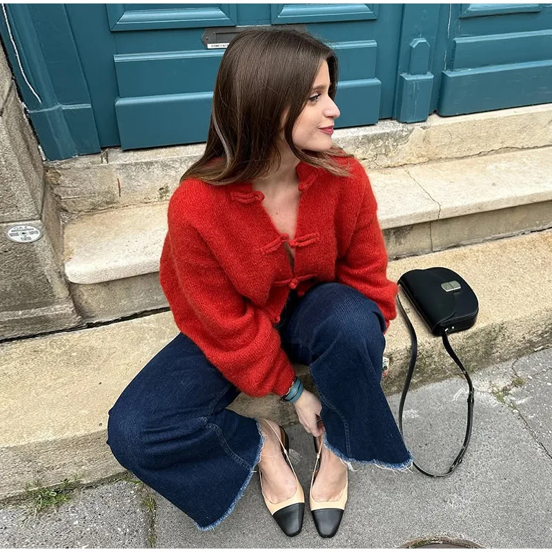 Elegant Knit Grey Women Cardigan Fashion Long Sleeve Button O-neck Female Knitwear 2026 Autumn Winter Fashion Lady Sweater 27 S25b7118162994ed0ba654872891025daA