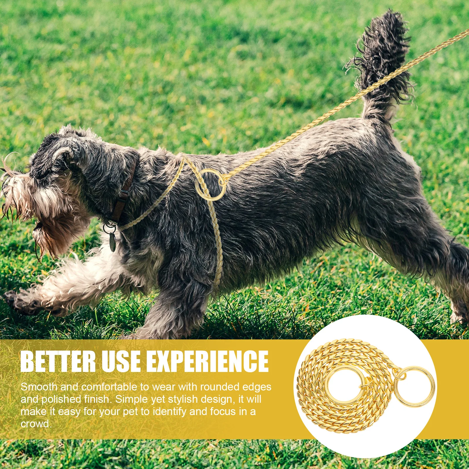 

Stainless Steel Dog Chain Professional Grade Strong Leash for All Outdoor Use Comfortable Grip Long Length Ideal for Training