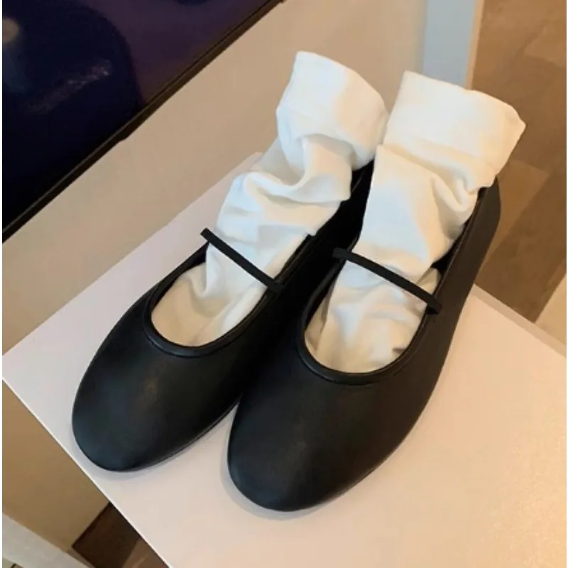 

New Style Fashion Women Flats Shoes Women Soft Leather Soft Soled Flat Shoes Luxury Mary Jane Ballet Single Shoes Zapatos Mujer
