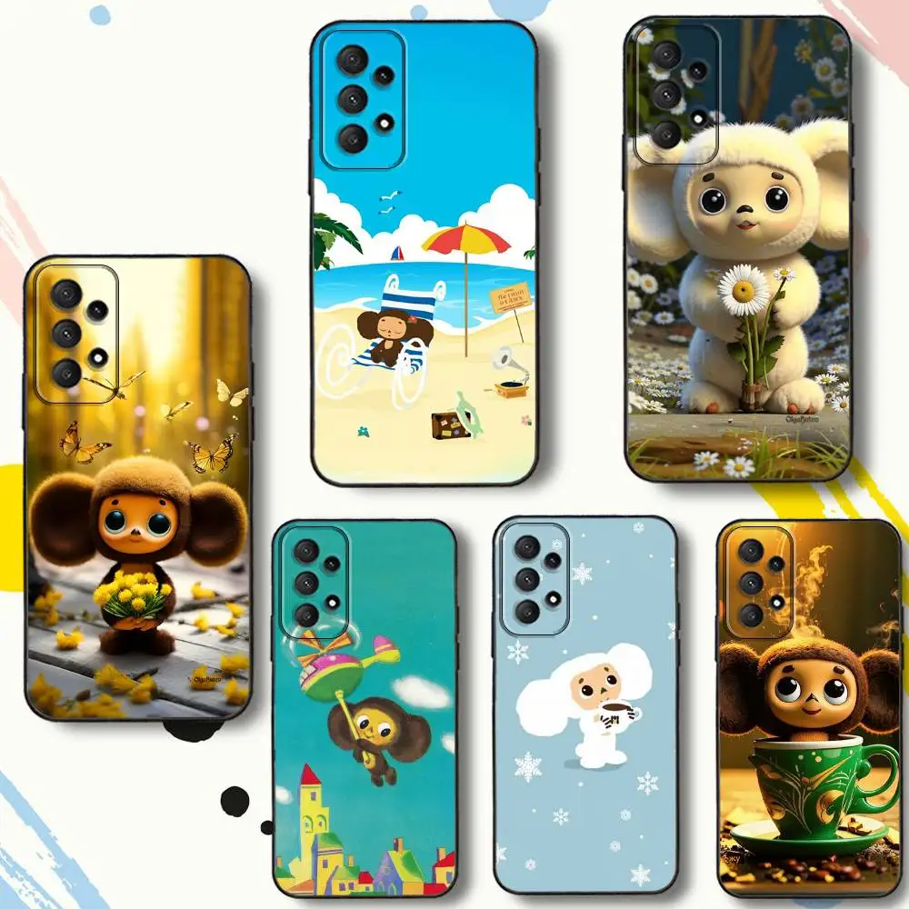 

CartoonS cool C-Cheburashka Phone Case For Samsung Galaxy A 80,72,73,91,53,22,51,52,5G,Plus,J,Note Soft Black Cover