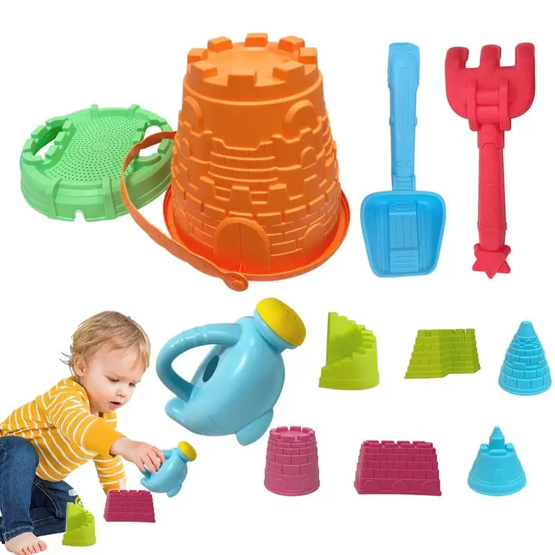 Kids Sand Toys 11-Piece Toddler Outdoor Toys Kids Beach Set Sand Construction Tool Interactive Beach Games Sand Castle Building