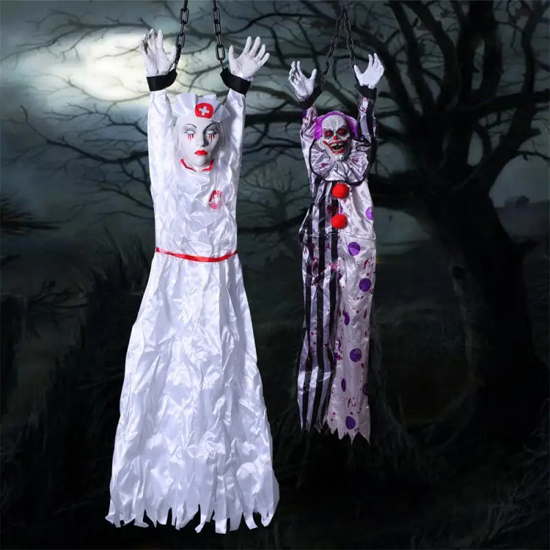 

Halloween Electric Voice Control Hanging Ghost Hanging Ghost Clown Hanging Ghost Haunted House Secret Room Horror Layout Props