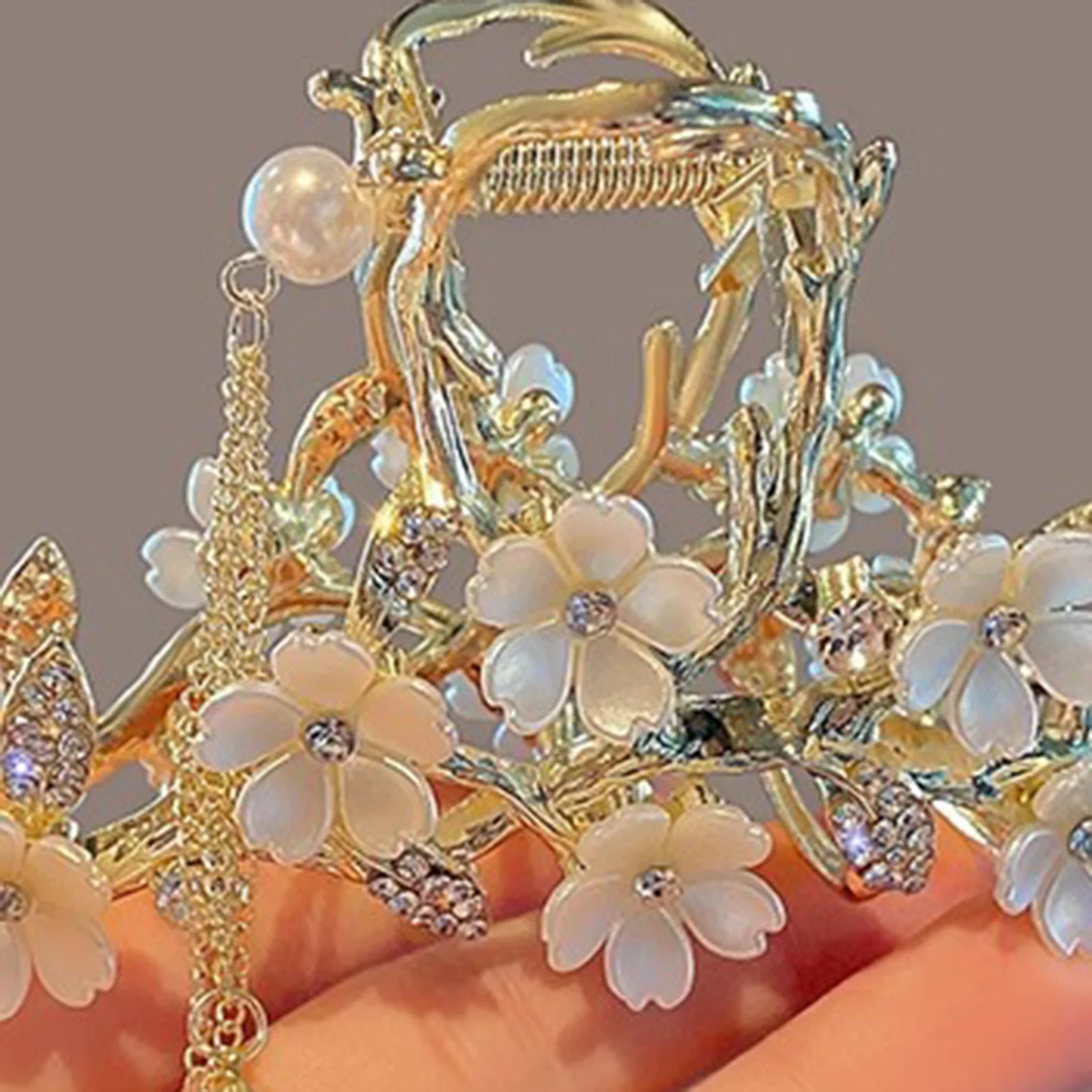 Blumen-Haarklammer für Frauen Hochsteckfrisur Dutt Pferdeschwanz-Halter Große Haarklammer für DIY-Haarstyling-Zubehör – Detail 5